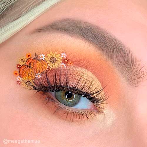 The Pumpkin Eyeshadow Makeup Look The Pumpkin Halloween eye makeup for 2021