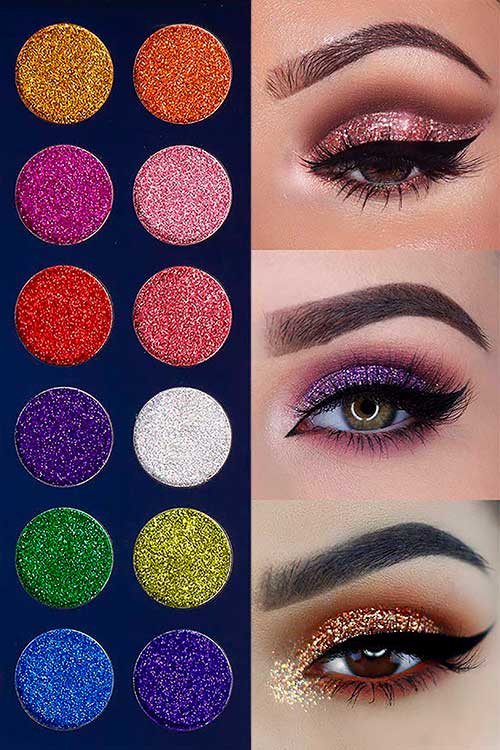 Best Glitter Eyeshadow Makeup Looks