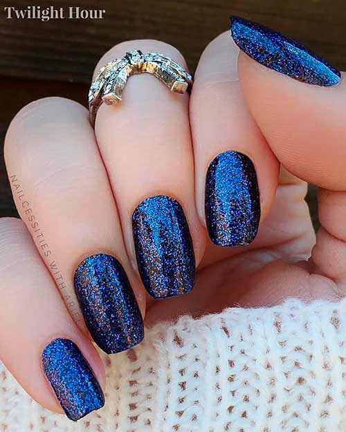 Long Nails Covered with Twilight Hour Color Street Nails Stripes for Holiday 2021
