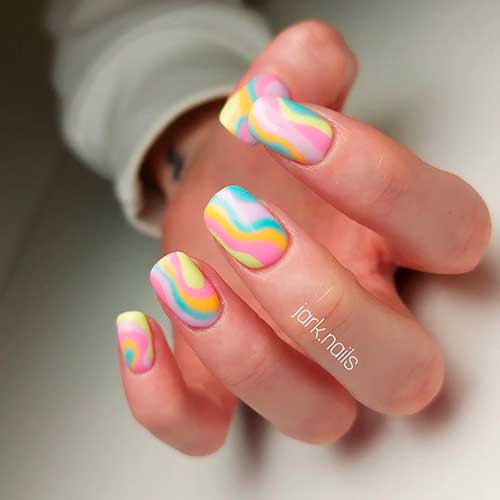 Short Soft Pastel Swirl Nails One of The Cutest Short Nail Designs 2022 to Try