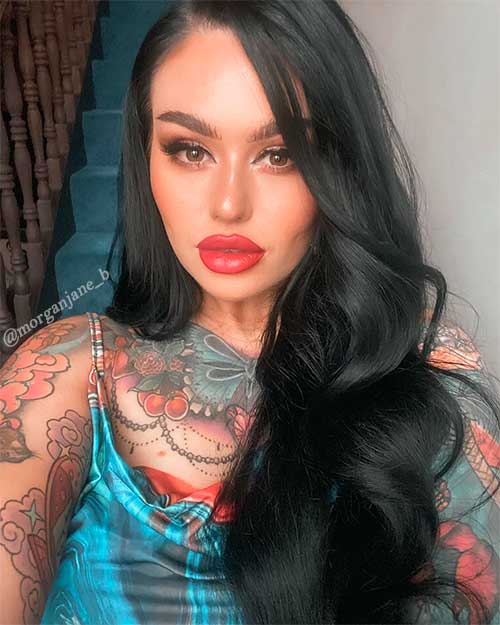 Long Hair Dyed with Jet Black Hair Dye which is a Perfect Hair Color for Spring 2022 Long Hair Dyed with Jet Black Hair Dye which is a Perfect Hair Color for Spring 2022