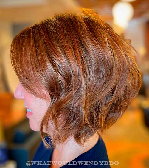 Red highlights Short Seductive Layered and Textured Bob Haircut