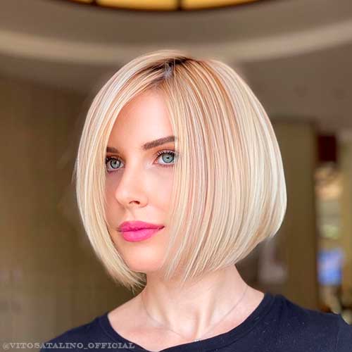 Scaled Round Blonde Short Bob Haircut Scaled Round Blonde Short Bob Haircut