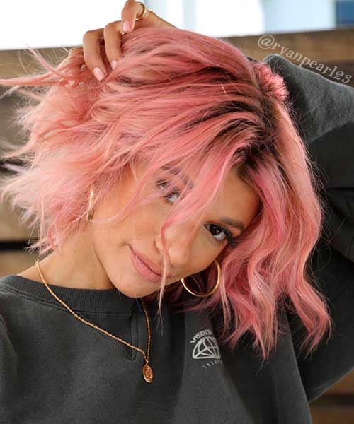Short Hair Transformed to Bubblegum Pink Hair Color that suits spring time Short Hair Transformed to Bubblegum Pink Hair Color that suits spring time