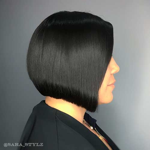 Short sleek bob haircut complements a variety of face shapes