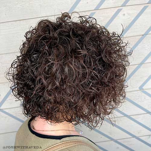 Textured Short Permed Bob Haircut with cute curls