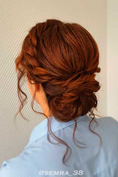 Braided Low Chignon Bun Braided Low Chignon Bun for Wedding