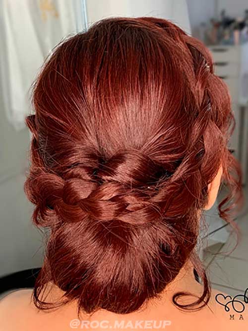 Braiding Chignon Hair with Bangs for A Party