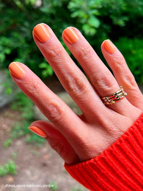 Cantaloupe Orange Counselor in Training Olive and June Nail Polish for Summer 2022