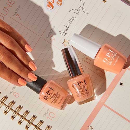 Short Shimmer Nude Nails Using OPI The Future is You from Summer Collection 2022