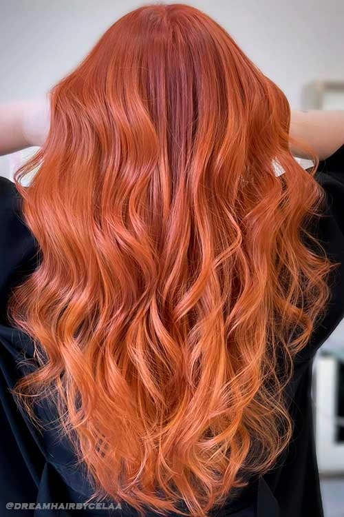 Long Wavy Red Copper Hair for Summer 2022
