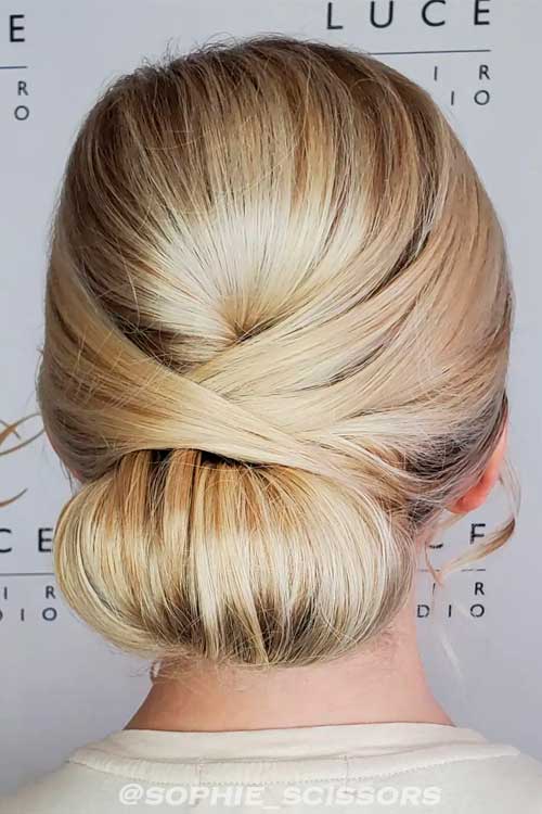 Simple Wrapped Chignon Bun