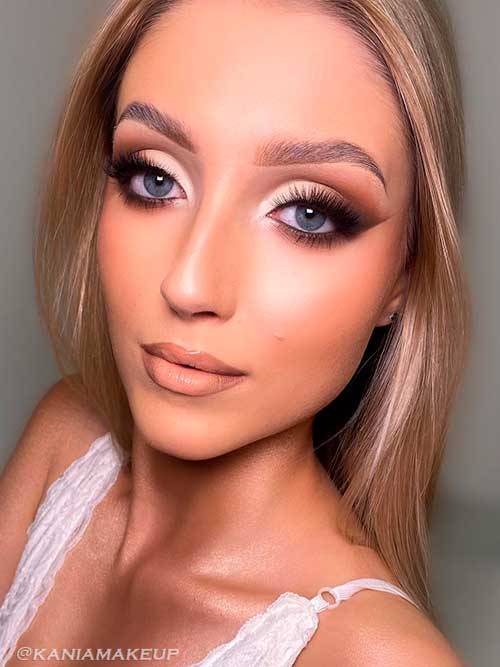 MATTE CAT EYES Matte makeup look consists of matte cat eyes and matte nude lips for Fall 2022