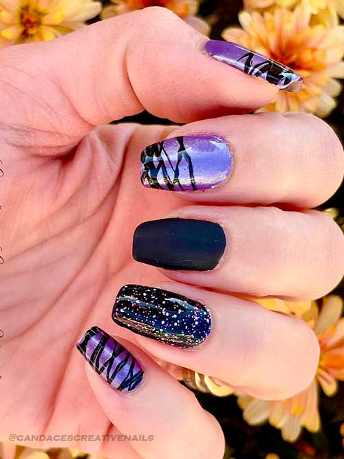 Color Street Mixed Mani: Put It to Rest + Midnight in Manhattan + Loch Ness Monstress Color Street Mixed Mani: Put It to Rest + Midnight in Manhattan + Loch Ness Monstress