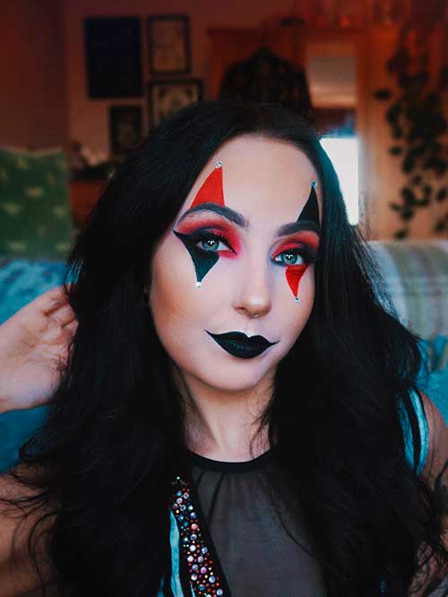 Cute Clown Eye Makeup Cute Clown Eye Makeup with Rhinestones