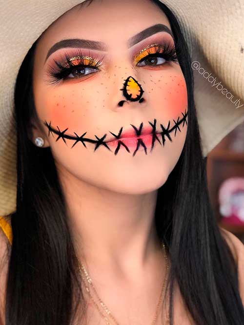 Easy scarecrow makeup - Halloween Makeup Looks 2022