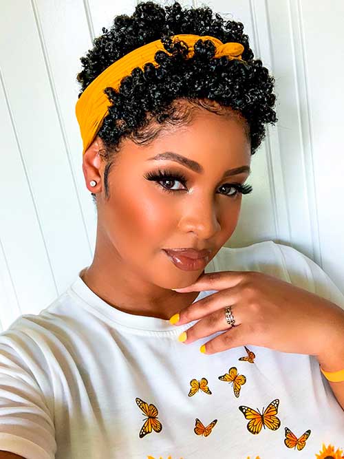 Short Curly Pixie Cute with Headband Short Curly Pixie Cute with Headband - Cute Hairstyles for Short Curly Hair Women