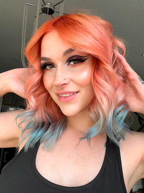 Using ColourPop The Mane Event Hair Tint shades chestnut + peach + turquoise