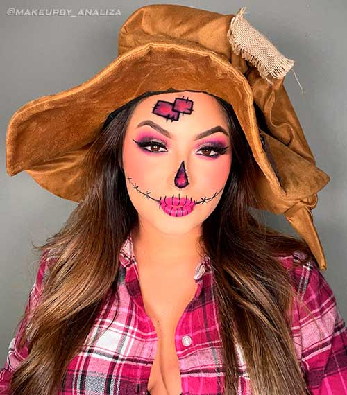 Cute scarecrow makeup look