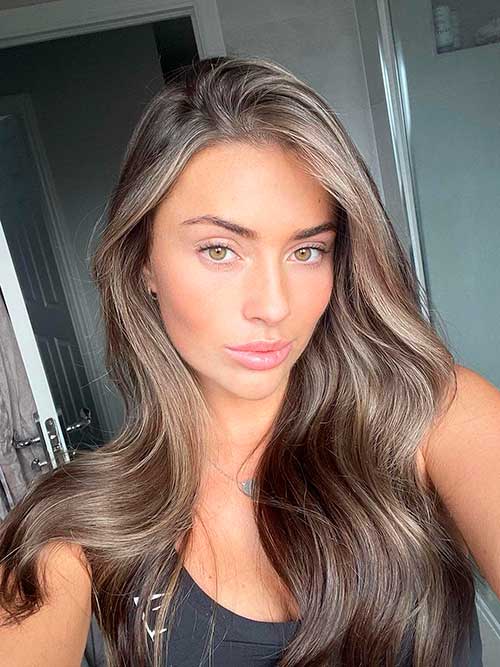 Ash Brown Balayage Hair Long Ash Brown Balayage Hair Color for Winter 2023