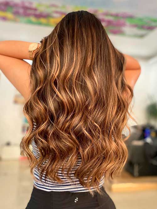 Long Balayage Blonde Mocha Hair Color for Winter 2023