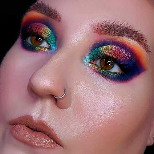 Colorful Jewel Toned Fall Eyeshadow Look