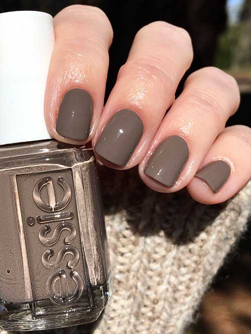 Essie Nail Polish - sleigh it Essie Nail Polish - sleigh it that features gray nail color with brown undertones