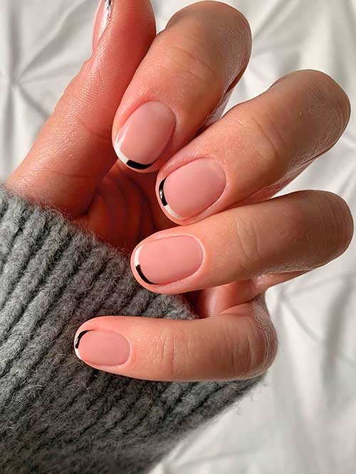 Mirror Chrome French Tip Nails Short Mirror Chrome French Tip Nails for Fall 2022