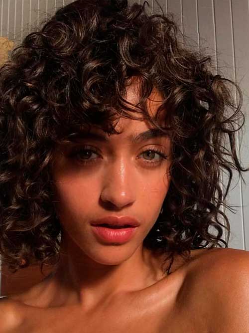 Short Curly Hair with Bangs