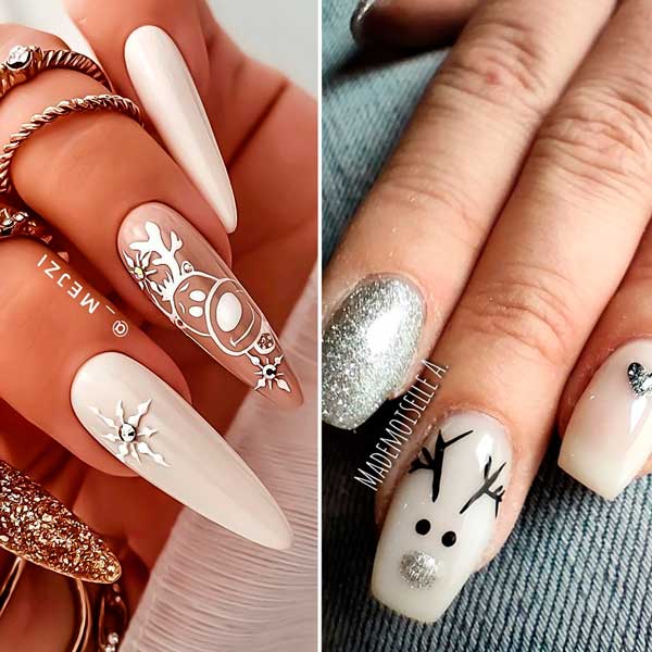 The Cutest White Christmas Nails That You'll Surely Love