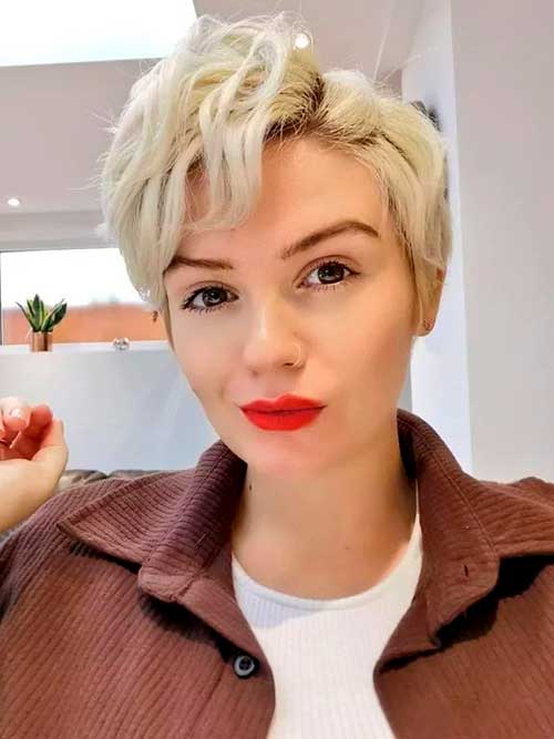 Blonde Curly Pixie Haircut