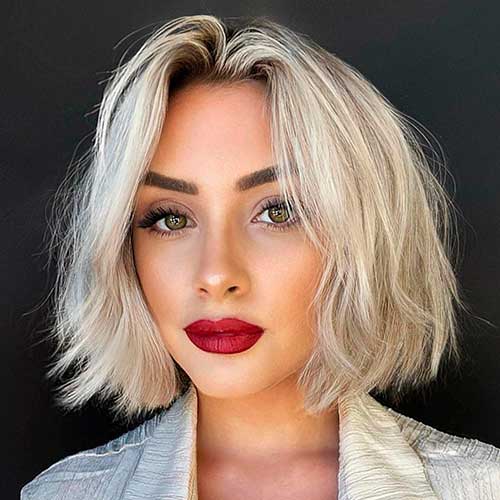 Wavy Blunt Bob Short Wavy Blunt Bob Blonde Hair