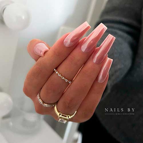 Long Nude Chrome Coffin Nails 2023 Is The Perfect Choice for Any Occasion