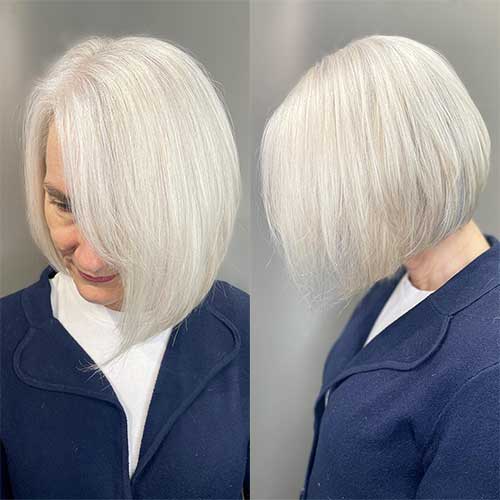 Short Asymmetrical Bob is one of the best short haircuts for women over 50