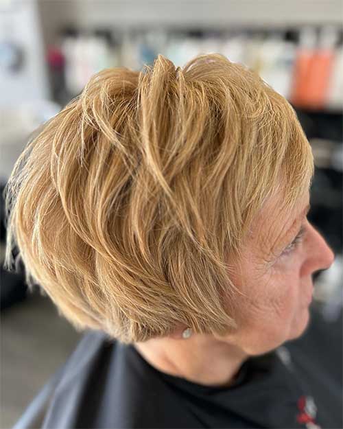 Layered Choppy Bob Layered choppy bob for older women over 50