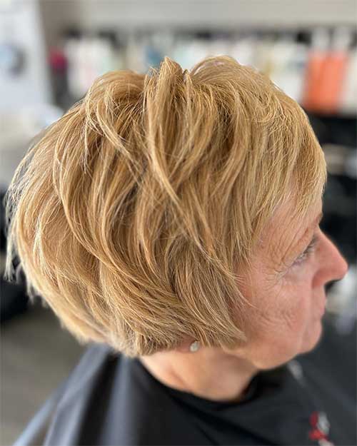 Layered choppy bob for older women over 50