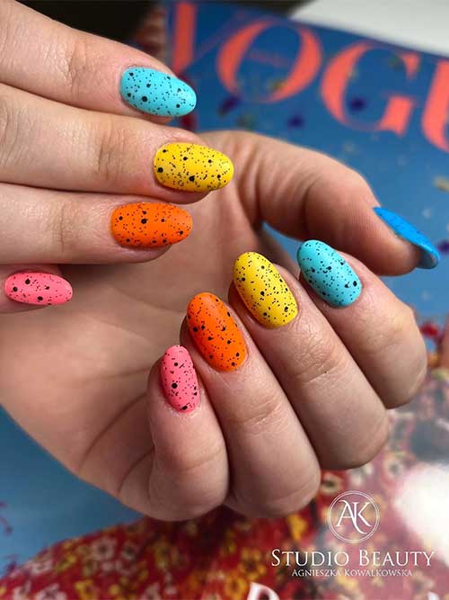 Shot Round Shaped Multicolored Mini Egg Nails