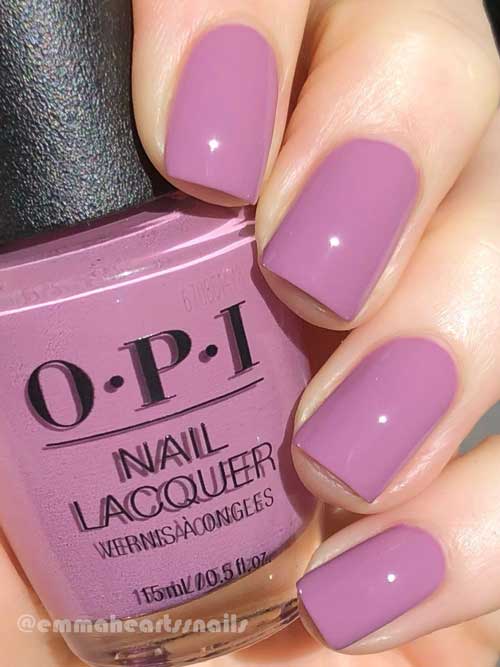 Mauve Creme Short Purple Nails with Incognito Mode OPI Nail Polish