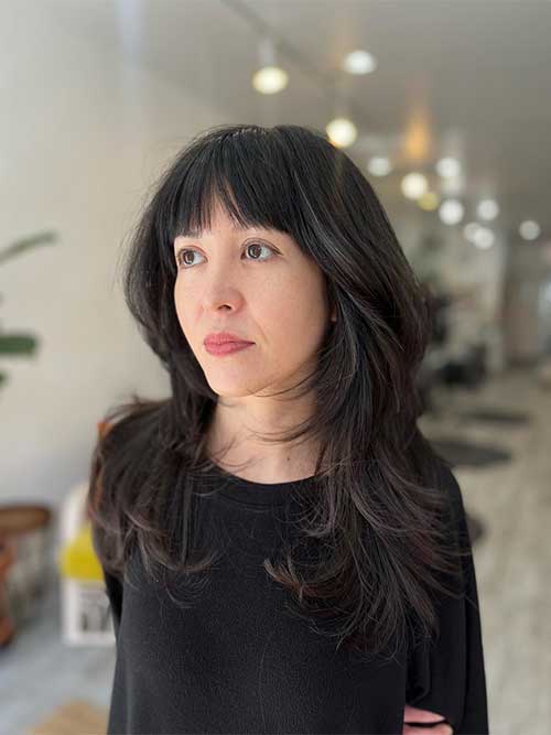 Long shaggy hair with bangs Long shaggy hair with bangs