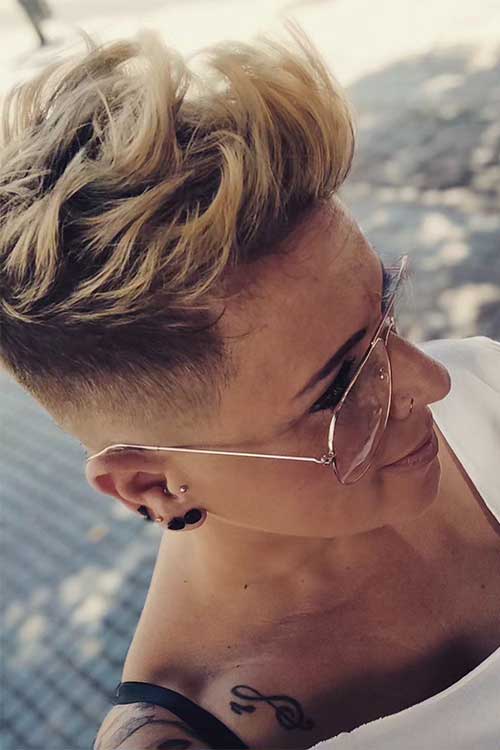 Edgy Pixie Cut with Undercut is One of The Best Summer Pixie Haircuts