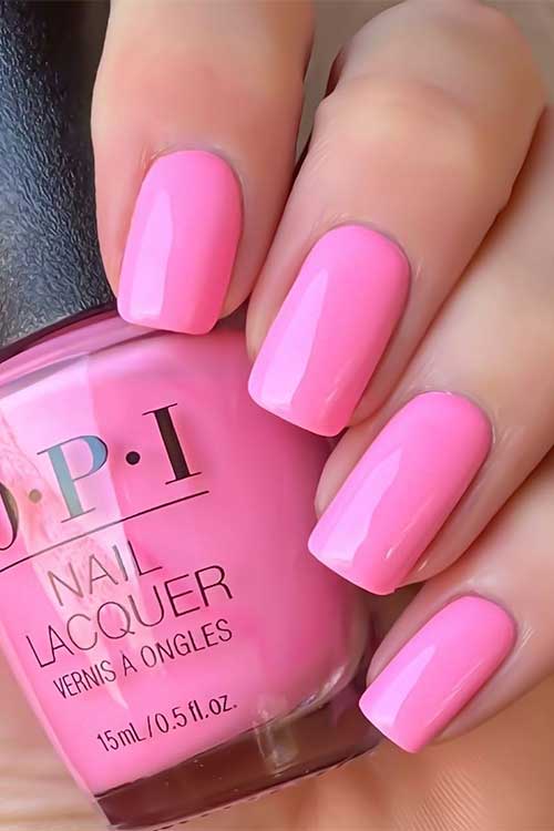 Short square shaped bubblegum pink nails using OPI I Quit My Day Job Short square shaped bubblegum pink nails using OPI I Quit My Day Job