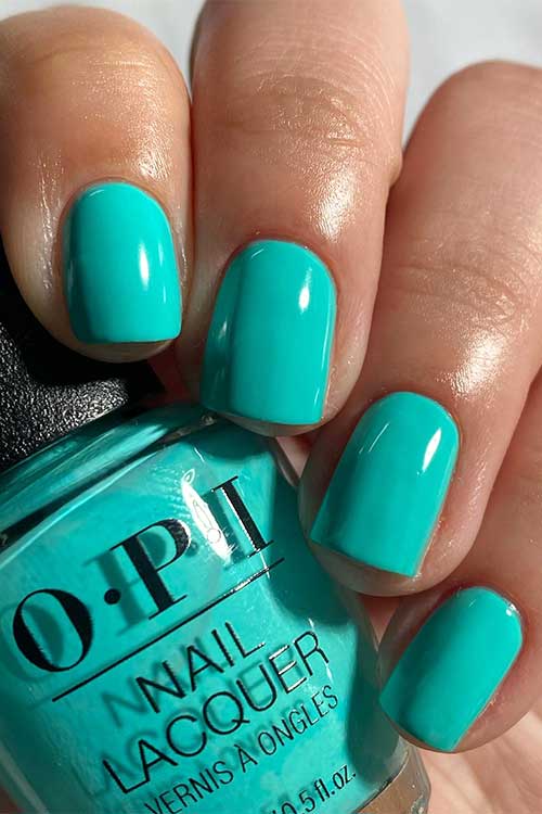 Short turquoise nails using OPI I’m Yacht Leaving nail polish Short turquoise nails using OPI I’m Yacht Leaving nail polish