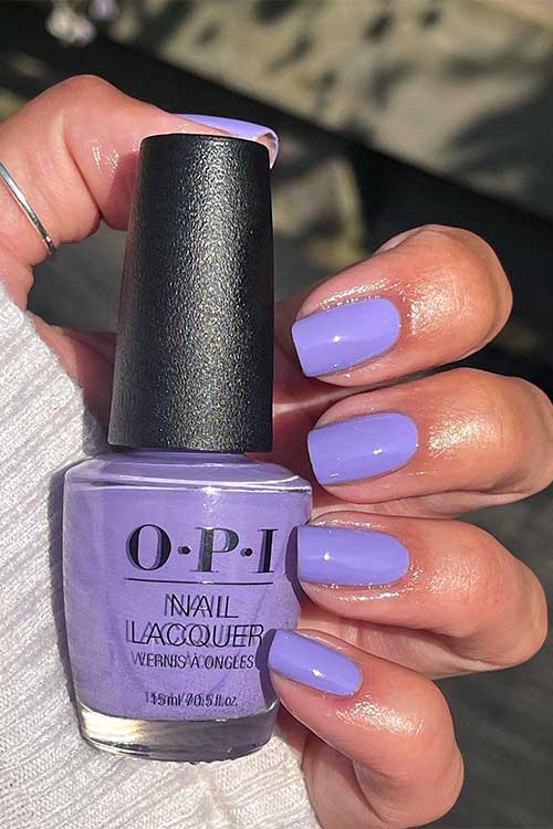 Short violet nails using OPI Skate to the Party from the OPI summer Make the Rules