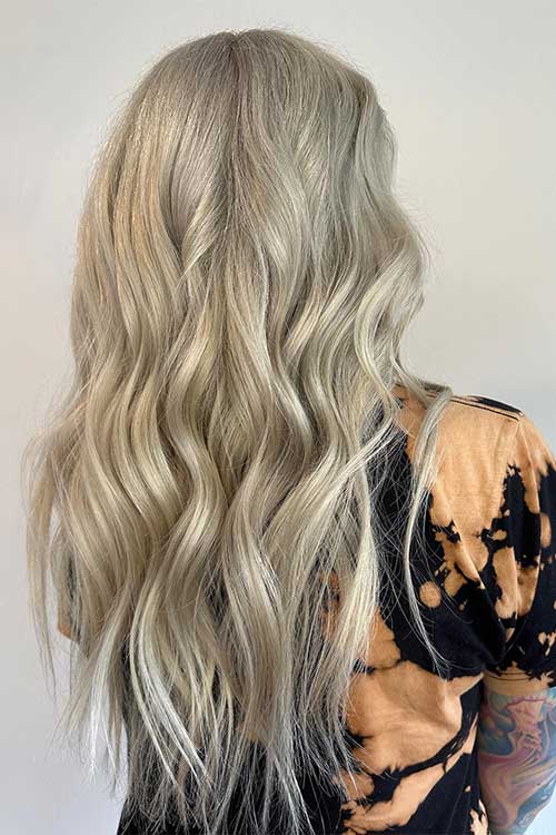Long Platinum Blonde Hair with Ash Tones Long Platinum Blonde Hair with Ash Tones
