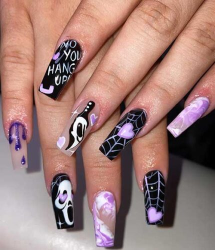 Stunning and Eerie Purple Halloween Nails to Try in 2024