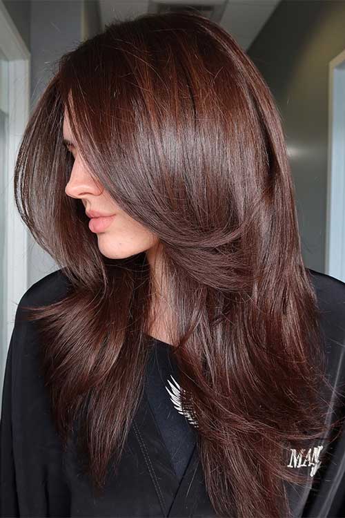 Rich brunette hair color is a perfect choice for winter season