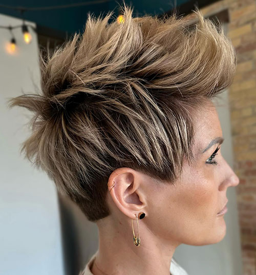 If you're after bold and daring pixie cut ideas, opt for a spiky style