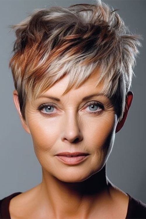 Chic textured pixie cut with bangs