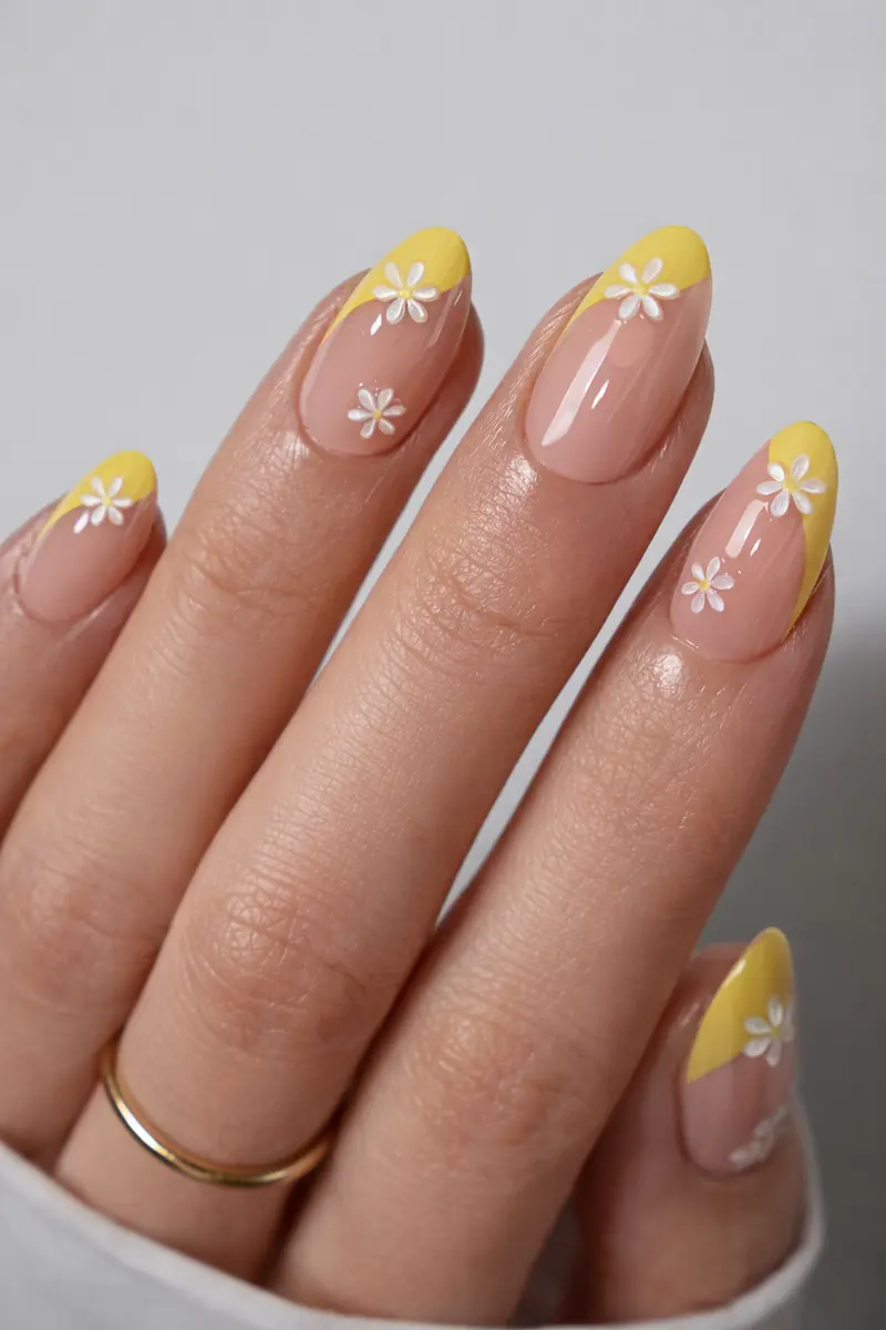 Skip the salon and get a professional UV gel manicure at home in minutes! These BTArtbox French Tip Press On Nails feature a trendy Short Almond shape and a delicate Daisy nail art design perfect for spring.  Unlike standard plastic tips, these are lamp-curable semi-transparent soft gel nails, providing a seamless, natural fit that lasts up to 3 weeks. This DIY luxury nail kit includes 32 nails in 16 sizes to ensure the perfect fit for any nail bed. If you love the Gel-X aesthetic but want the convenience of glue-on nails, these floral French tips are your new holy grail.