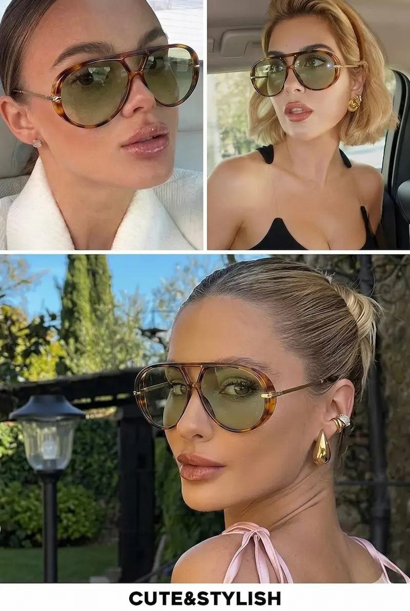 Looking for the perfect oversized aviator sunglasses for women These trendy retro sunglasses are a must-have for everyday style. With their bold oversized design and lightweight feel, they add an effortless chic touch to any outfit. Perfect for casual looks, summer outfits, beach days, and travel vibes. If you love stylish sunglasses that are both fashionable and comfortable, these retro aviators are your new go-to accessory. ✨🕶️